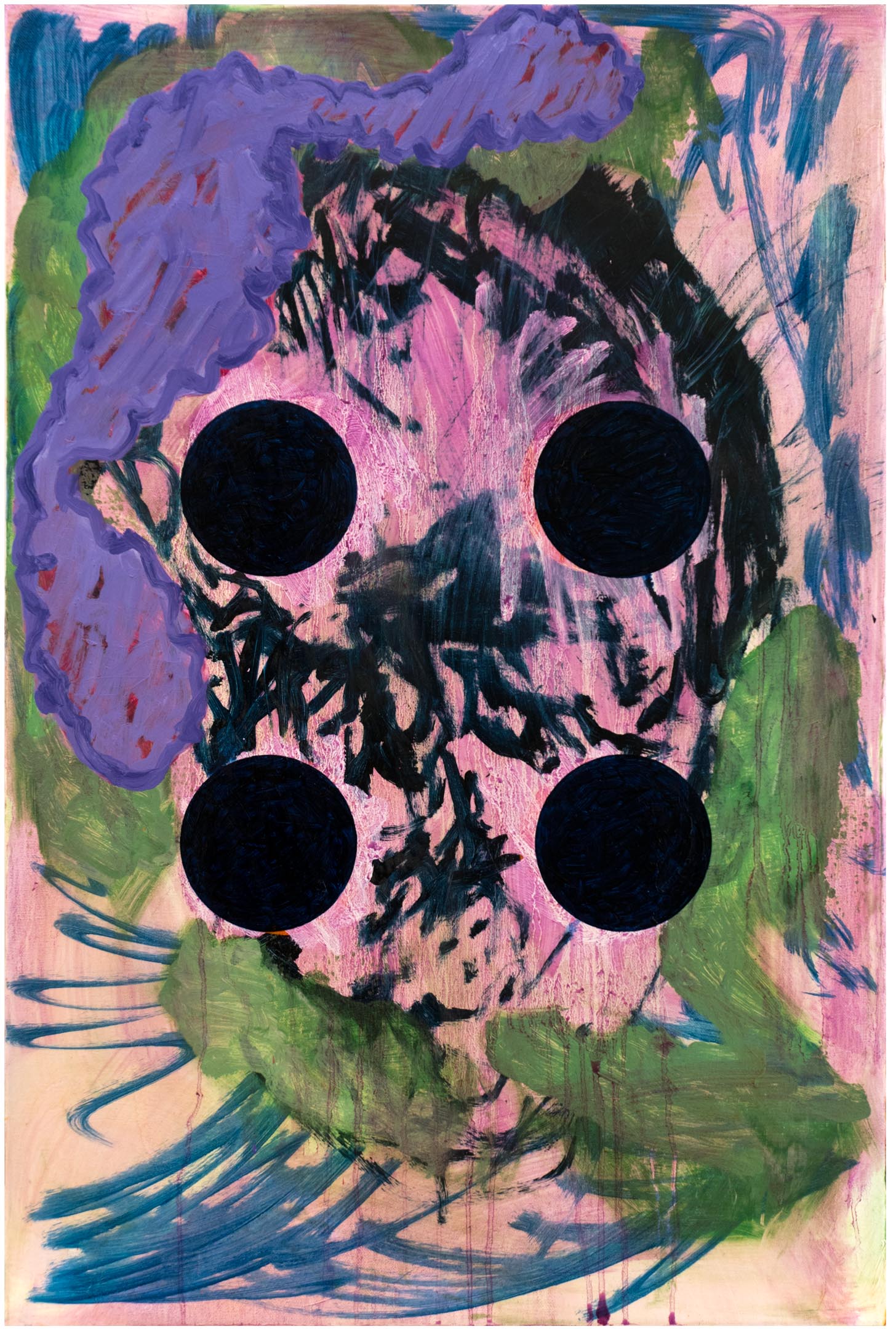 O T 90 x 60 violett rosé indigo grün