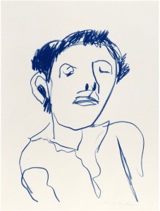 Portrait, 1982, Oelkreide auf Papier, 56 x 42 cm