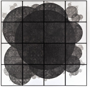 Weg vom Rand 1, 2018, Graphite, 16 Parts, 144 x 144 cm A