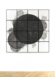 Weg vom Rand 2, 2018, Graphite, 16 Parts, 144 x 144 cm