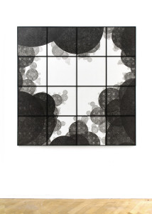 Zum Rand 1, 2018, Graphite, 16 Parts, 144 x 144 cm